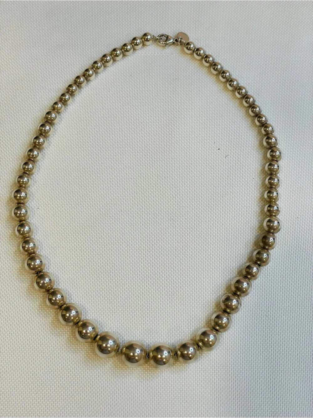 Tiffany & Co. Hardwear Beaded Sterling Silver Collar Choker Necklace